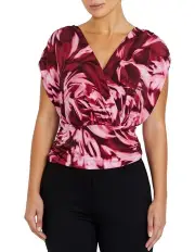 [Anthea Crawford] Calista Jersey Top in Burgundy