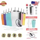 Double Wall Powder Coated Stainless Steel Travel Mugs - 30oz, 8 Pack Assortment