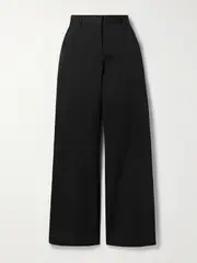 [Matteau] Matteau - Organic Cotton-blend Twill Straight-leg Pants - Black - 5 5 Black