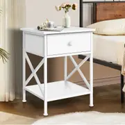 1 Drawer ALFORDSON Bedside Table Coye Nightstand (White)