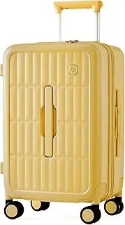 [Generic] Carry On Luggage Suitcases with Wheels: Carry On Luggage 22x14x9 Airline Approved - 3:7 Container Ratio Luggage with 8 Spinner Wheels, 100% PC Hard Shell - Lightweight Suitcase (Cheese Yellow)