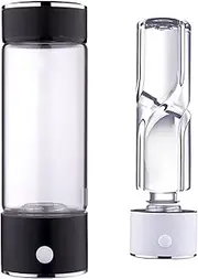 Hydrogen Water Bottle Portable Hydrogen Rich Water Generator Ionizer with PEM Technology 3 Mins Make Hydrogen Content to 1100-1300 PPB High Concentration H2 Water 420 ML(Black)