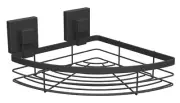 Fusion-Loc SUCTION BATHROOM CORNER SHELF 230x115x230mm Holds 26kg MATTE BLACK