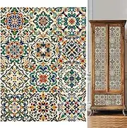 WEBEEDY 36 PCS 12 Styles Mexican Style Tile Stickers 10x10 cm Easy to Peel and Stick Tile Stickers Detachable DIY Self-Adhesive Wall Decals Waterproof Oil Proof Decorative Stickers for Kitchen Room