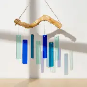 Stained Glass Wind Chime and SunCatcher For Window Decor, Boho Farmhouse Decor