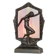 Meyda Lighting 9" High Deco Posing Lady Accent Lamp, Pink/Brass - 268422