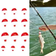12pcs Ball-shaped Fishing Float Red and White Fishing Bobbers Practical Fishing
