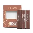 MARS Matte Set of 3 Lipsticks Women Girl Long Lasting Smooth Finish 04Brown 3.2g
