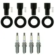 NGK 4 Laser Iridium Spark Plugs 4 Coil Boots Kit for Highlander RAV4 Venza L4 (for: Toyota)
