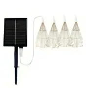 4 in 1 Solar Firework Light 480 LED Solar Powered Garden String Lights Xmas Party Decor-Warm White