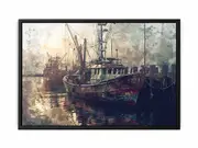Fishing Boat Framed Print Fine Art Poster Print