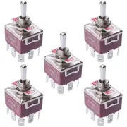 5 x On-Off-On 3PDT Toggle Switch 250V AC 15A