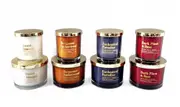 bulk 12 Elegant Glass Candle w Gold Lid 4 Assort 11x8cm