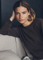 [Lorna Jane] Make Space Cropped Sweatshirt in Brown, Size - 2XL 2XL Volcano