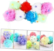BIUDECO 8pcs Sponge Puff Bath Shower Loofah Sponge Bath Ball Soft Large Colorful Bath Ball for Men Women