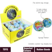 World Globe Stress Ball Squeeze Soft Relief Tension Fun Toy Novelty Gift Map AU