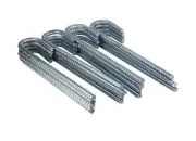 (20 pcs) 12" Galvanized Rebar Stakes Heavy Duty J Hook Ground Anchors, 3/8” Día.
