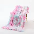 Fuzzy Fluffy Tie Dye Throw Blanket Bed Cover Shaggy Plush Bedding Sofa Blanket