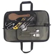Canvas Knife Bag Camping Tableware Storage Bag for Camping Kitchen Traveling