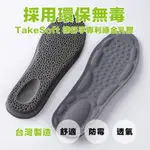 台灣製造｜男女｜3D環保乳膠環狀高彈力鞋墊 1雙｜採用環保無毒 TAKESOFT 舒孚專利綠金乳膠