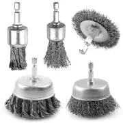 Versatile Wire Brush Set for Drill - 5 Attachments for Rust, Paint & Surface Cle