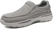 [Asifn] Mens Canvas Loafers Comfortable Soft Walking Shoes Lightweight Non-Slip Driving Shoes Daily Casual Flat Shoes