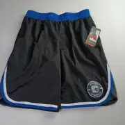 AND1 Basketball Shorts Men's S Small Black Blue 10" Inseam Drawstring Pockets