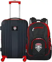 University of New Mexico Lobos 2-Piece Luggage Set, Includes 21-inch Two-Tone Hardcase Spinner and 19" Laptop Backpack