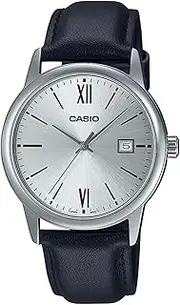 [Casio] MTP-V002L-7B3UDF Wrist Watch, Black Leather Band/Silver face