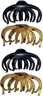 4 pcs Retro Hair Claw Clips for Women Elegant Hair Styling Accessories Light Tortoise for Parties Ceremonies and Everyday Use