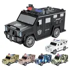 1x Boys Piggy Bank - Coin Money Storage - Police Swat Car Toy with Music & Light