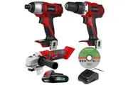 MATRIX 20V X-ONE Drill Impact Driver Angle Grinder Combo Kit
