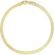[Ava Evelyn] 14K Gold Ankle Bracelets Gold Anklets for Women Herringbone Chain Ankle Bracelets for Women Waterproof Vintage Graceful Women's Anklets 9,10,11