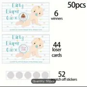 50 PCS. BABY SHOWER SCRATCH OFF GAME~ CUTE FOR BABY SHOWER GAME