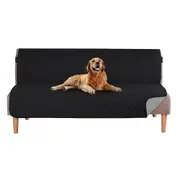Futon Sofa Slipcover Reversible Quilted Armless Sofa Cover Water Resistant Furniture Protector with Elastic Straps