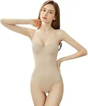 [Generic] Backless Body Shaper For Women Underwire Push Up Open Back Bra Low Back Thong Bodysuit