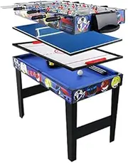 Combo 4 in 1 Multi Game Table Set Tabletop Foosball Table Hockey Table Billiard Pool Table Ping Pong Table with All Accessory Children's Game Billiards