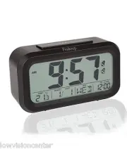 Large 1.5" Display LCD Digital Loud Alarm Clock, Automatic Light Sensor, Travel