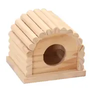 1Pc gerbil house Wooden Hamster House Wood Mouse Hideout Hamster Bed
