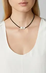 [Joie DiGiovanni] Gold-Filled, Spinel and Pearl Necklace