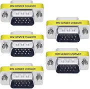 GANASOME 5Pcs HD DB15 VGA Male to Male Null Modem Serial Cable Coupler Gender Changer Adapter
