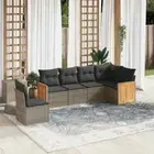 6 Piece Garden Sofa Set with Cushions Grey Poly Rattan AU Stock Outdoor Li