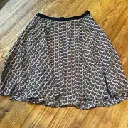 Anthropologie Eva Franco Fox Print Palisades Women’s Swing Circle Skirt
