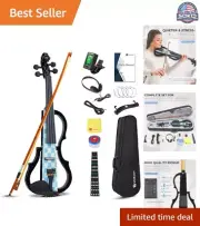 4/4 Full Size Vichy Electric Silent Violin Set - Maple Wood, Ebony Fittings