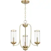 Quorum International 6044-3-80 Collins Mini Chandelier Aged Brass