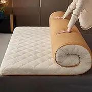 Winter Warm Milk Fleece Mattress, Foldable Thick Futon Mat, Portable Futon Mattress, Roll Up Futon Mattress, Suitable for Family Sleeping, Camping and Sofa.