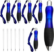 Lyforx Big Fat Pens (12 Pack) Aids Writing, fr Tremors, Arthritis & Parkinson's - Large Wide Grip Retractable Ballpoint Pens (6 Pens + 6 Refills) Blue