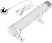 Tubular Heater 1FT with Thermostat, Tube Heater 60W Tubular Wardrobe Heater AC220-240V for Greenhouse Shed Airing Cupboard (Mounting Brackets Included)