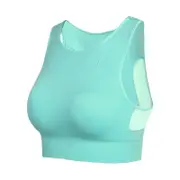 Nevenka Longline Sports Bra with Removable Pads Racerback Tank Top-Lignt Green