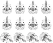 uxcell 12 Pcs M3x7mm Knurled Thumb Screw Computer Case Threaded Hand Tighten Screws Aluminum Alloy for PC Case, Silver